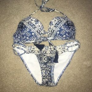 Blue push up bathing suit